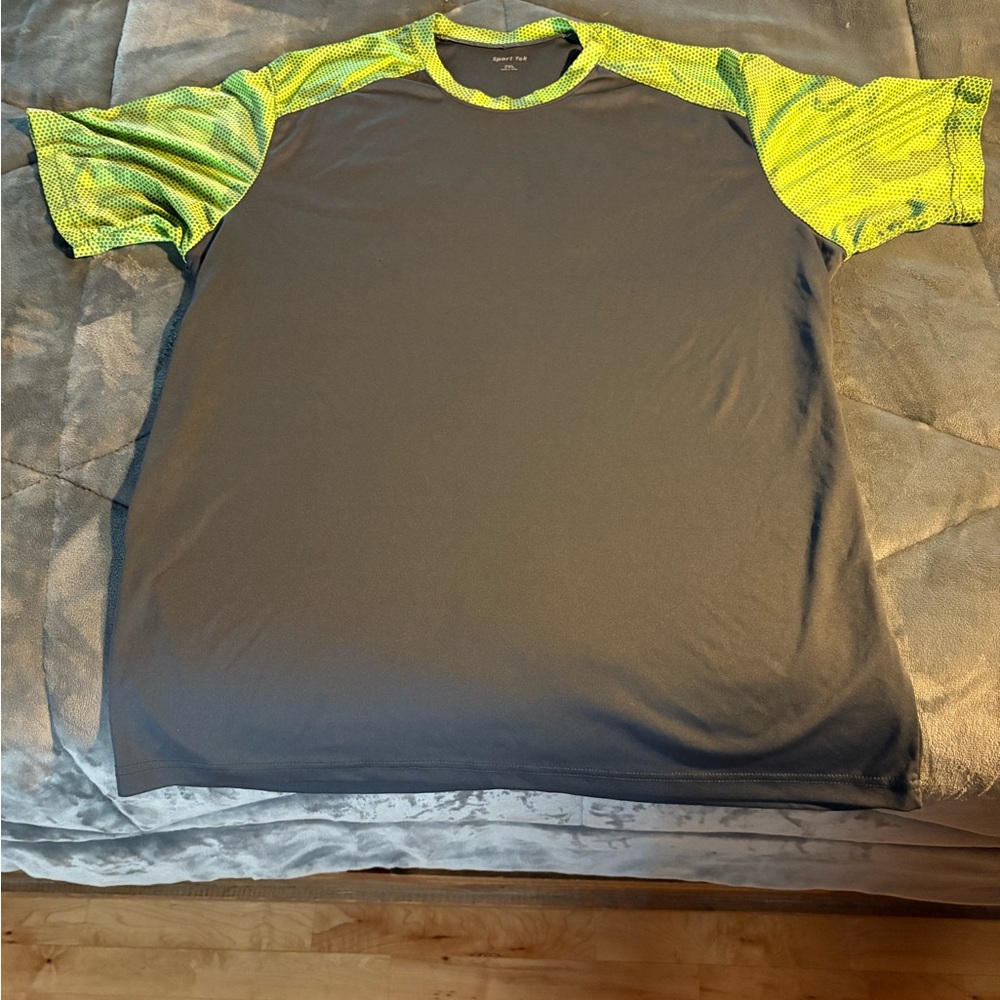 Gray and Green Men's Shirt
